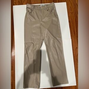 Abercrombie & Fitch Beige Ultra High Rise Faux Leather Pants